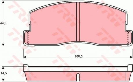 Гальмівні колодки, дискове гальмо (набір) TRW GDB286 (фото 1)