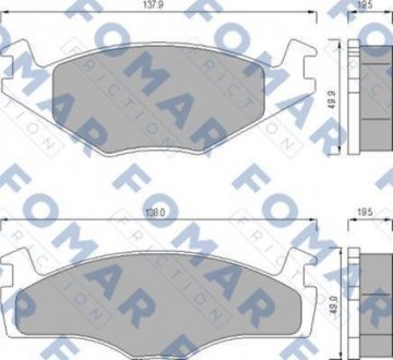 Гальмівні колодки, дискове гальмо (набір) FOMAR FO436681
