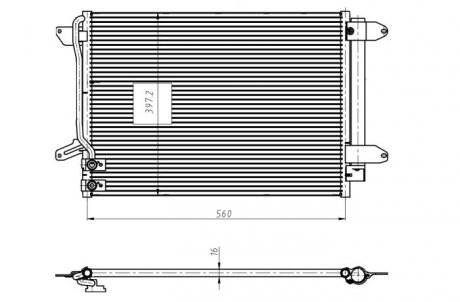 Конденсатор кондиціонера VOLKSWAGEN JETTA IV (10-) 2.0 FSi (вир-во) NRF 350507 (фото 1)