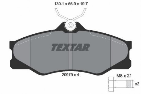 Гальмівні колодки, дискове гальмо (набір) TEXTAR 2097904 (фото 1)