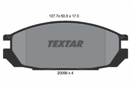 Гальмівні колодки, дискове гальмо (набір) TEXTAR 2009801 (фото 1)