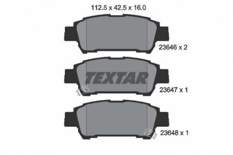 Гальмівні колодки, дискове гальмо (набір) TEXTAR 2364601