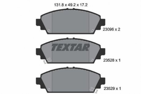 Гальмівні колодки, дискове гальмо (набір) TEXTAR 2309601