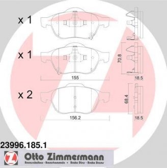 Гальмівні колодки, дискове гальмо (набір) ZIMMERMANN 239961851