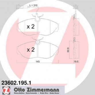 Гальмівні колодки, дискове гальмо (набір) ZIMMERMANN 236021951