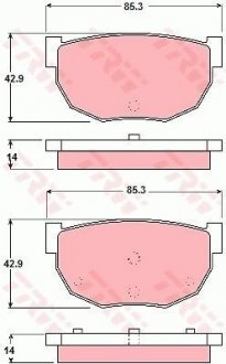 Гальмівні колодки, дискове гальмо (набір) TRW GDB306