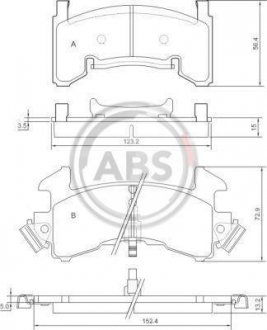 Гальмівні колодки, дискове гальмо (набір) A.B.S. 38154