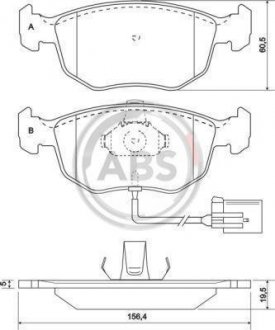 Гальмівні колодки, дискове гальмо (набір) A.B.S. 37004