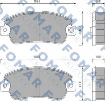 Гальмівні колодки, дискове гальмо (набір) FOMAR FO433481