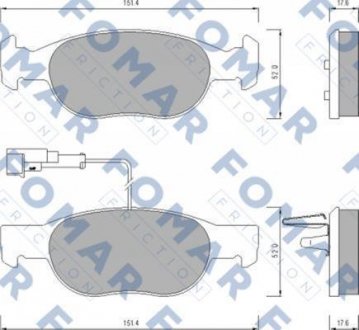 Гальмівні колодки, дискове гальмо (набір) FOMAR FO624381