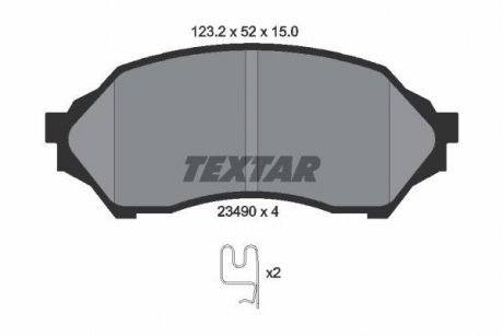 Гальмівні колодки, дискове гальмо (набір) TEXTAR 2349002 (фото 1)