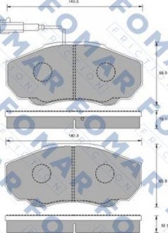 Гальмівні колодки, дискове гальмо (набір) FOMAR FO909781