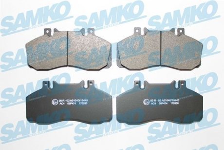 Гальмівні колодки, дискове гальмо (набір) SAMKO 5SP474 (фото 1)