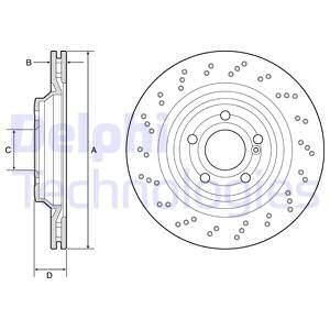 Tarcza ham. MERCEDES SL350, SL400, SL500 Delphi BG4920C (фото 1)