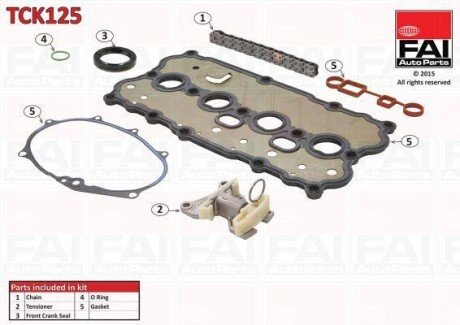 Ланцюг приводу кулачкового валу (набір) FAI TCK125