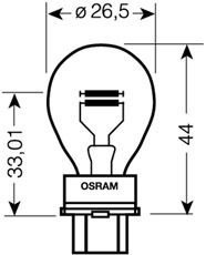 Лампа накливания P27/7W 12V W2.5X16Q OSRAM 4052899183414