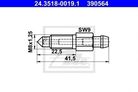 Болт воздушного клапана / вентиль ATE 24351800191 (фото 1)