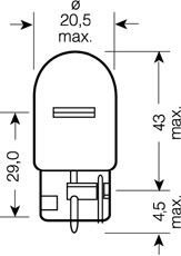 Ліхтар накалу W21W 12V 21W W3x16d OSRAM 4052899324244