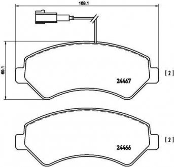 Комплект гальмівних колодок з 4 шт. дисків BREMBO P23136