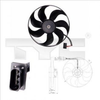 Вентилятор, охлаждение двигателя TYC 8020009 (фото 1)