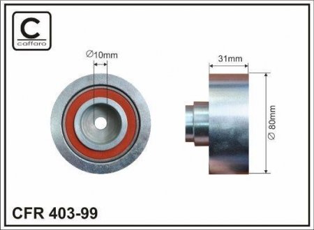 Rolka 80x10x31 metal podw. іoї. CAFFARO 40399