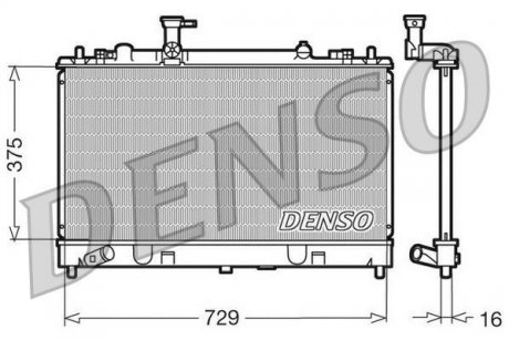 Радіатор, охолодження двигуна DENSO DRM44011