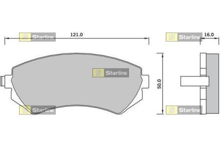 Комплект гальмівних колодок STARLINE BDS392 (фото 1)