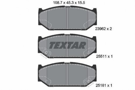 Дисковые тормозные колодки TEXTAR 2396201 (фото 1)