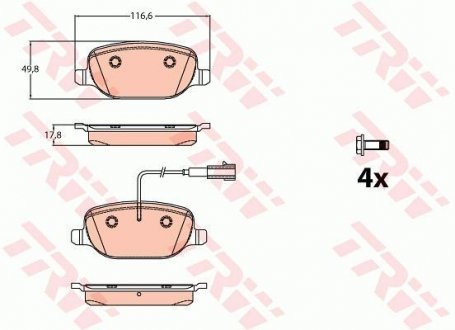 Колодки гальмівні, дискові TRW GDB2077