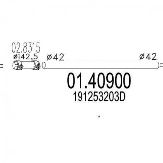 Труба вихлопного газу MTS 0140900