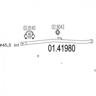Труба вихлопного газу MTS 0141980 (фото 1)
