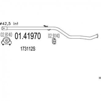 Труба вихлопного газу MTS 0141970