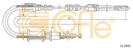 Трос ручного гальма COFLE 115931