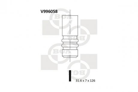 Клапан випускний BGA V996058 (фото 1)