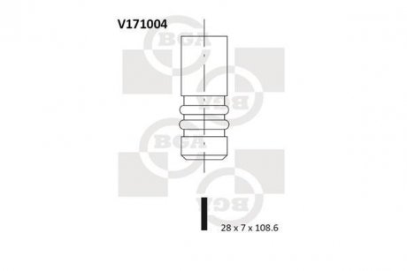 Клапан випускний BGA V171004 (фото 1)