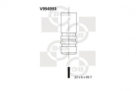 Клапан випускний BGA V994993 (фото 1)