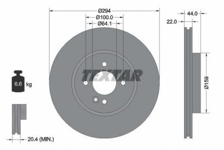 Гальмівний диск TEXTAR 92183505 (фото 1)