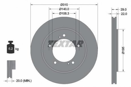 Гальмівний диск TEXTAR 92170503 (фото 1)