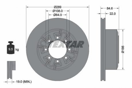 Гальмівний диск TEXTAR 93089600