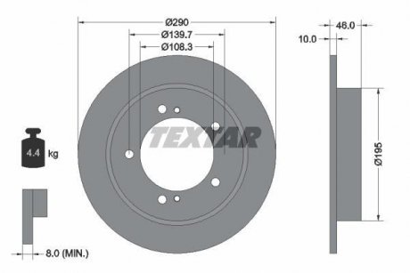Гальмівний диск TEXTAR 92237300 (фото 1)