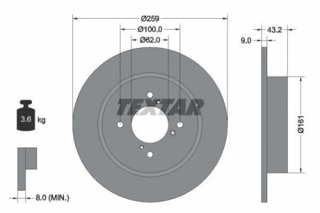 Гальмівний диск TEXTAR 92231403 (фото 1)