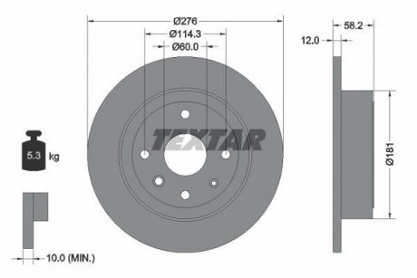 Гальмівний диск TEXTAR 92225103 (фото 1)