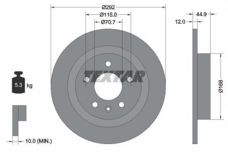 Гальмівний диск TEXTAR 92205703 (фото 1)