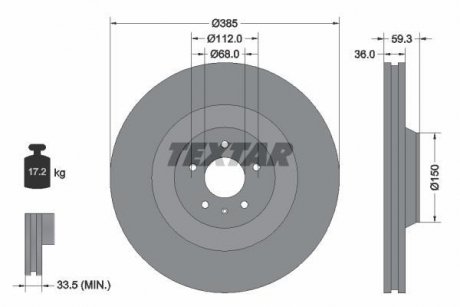 Гальмівний диск TEXTAR 92184203 (фото 1)