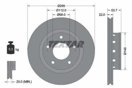 Гальмівний диск TEXTAR 92176803 (фото 1)