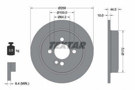 Гальмівний диск TEXTAR 92175003 (фото 1)