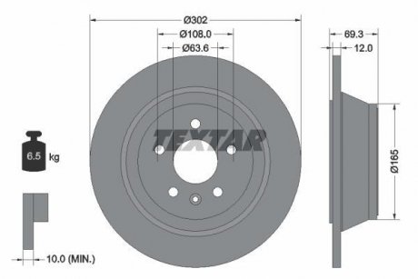 Гальмівний диск TEXTAR 92168403 (фото 1)