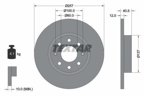 Гальмівний диск TEXTAR 92164603 (фото 1)