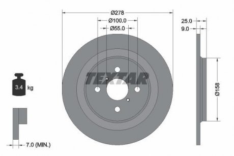 Гальмівний диск TEXTAR 92161903 (фото 1)