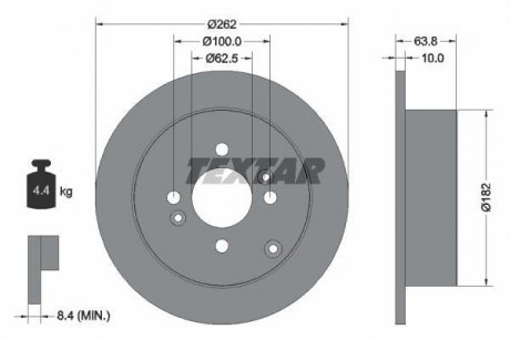 Гальмівний диск TEXTAR 92161303 (фото 1)